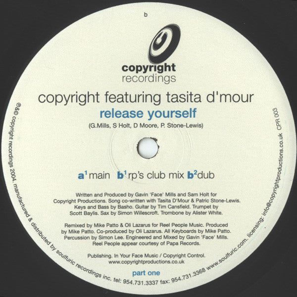Copyright Featuring Tasita D'Mour : Release Yourself (Part One) (12")