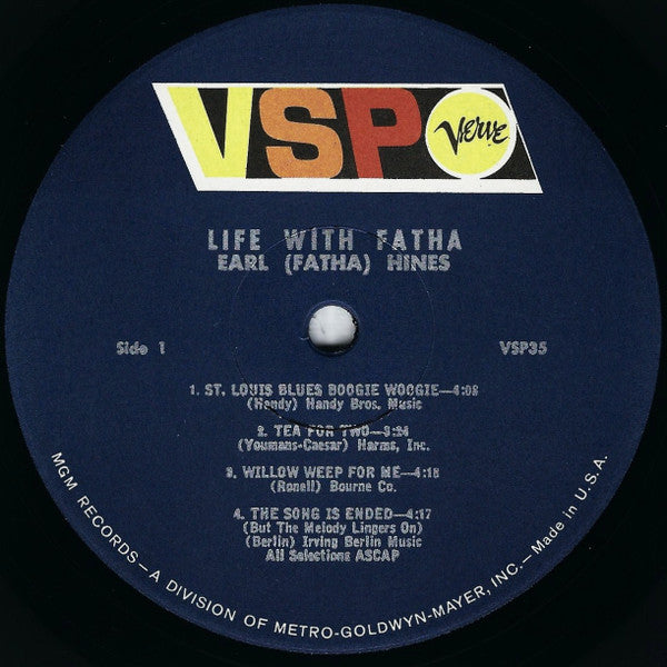 Earl Hines : Life With Fatha (LP, Album, Mono, RE, RM)