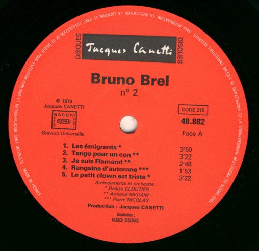Bruno Brel : Bruno Brel No 2 (LP, Album)
