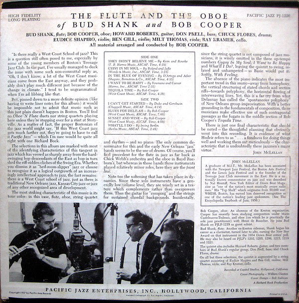 Bud Shank / Bob Cooper : Flute 'N Oboe (LP, Album, Mono)