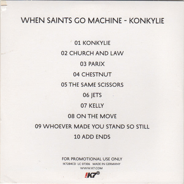 When Saints Go Machine : Konkylie (CD, Album, Promo, Car)