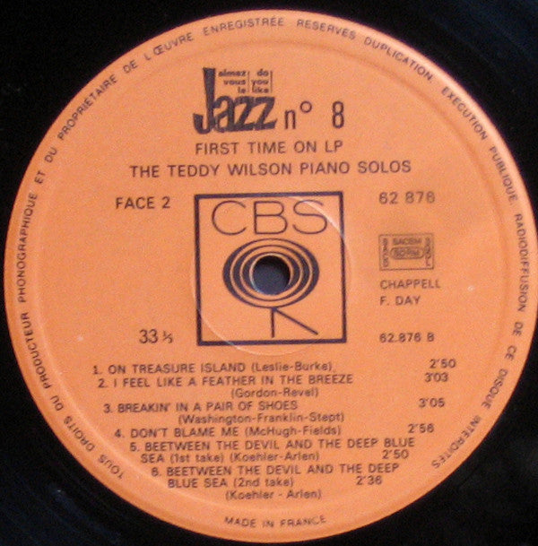 Teddy Wilson : The Teddy Wilson Piano Solos (LP, Album, Comp)