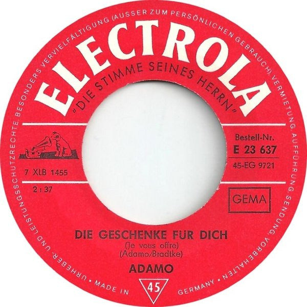 Adamo : Das Wunder Der Liebe / Die Geschenke Für Dich (7", Single)