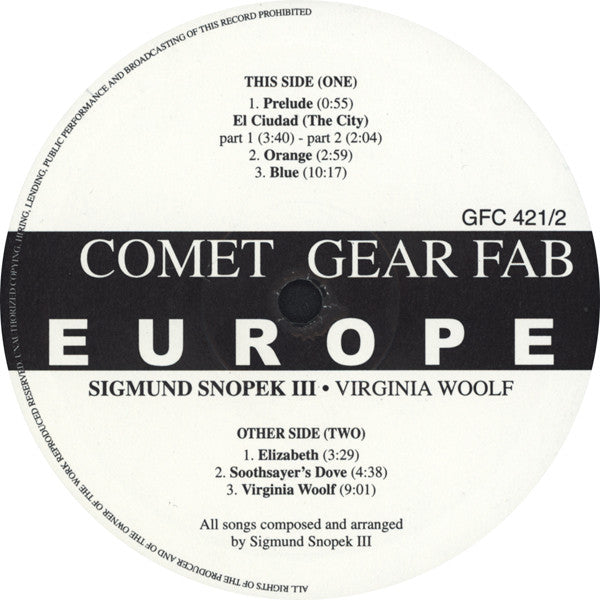 Sigmund Snopek III : Virginia Woolf (2xLP, Album, RE, 180)