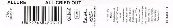Allure (3) : All Cried Out (CD, Maxi)