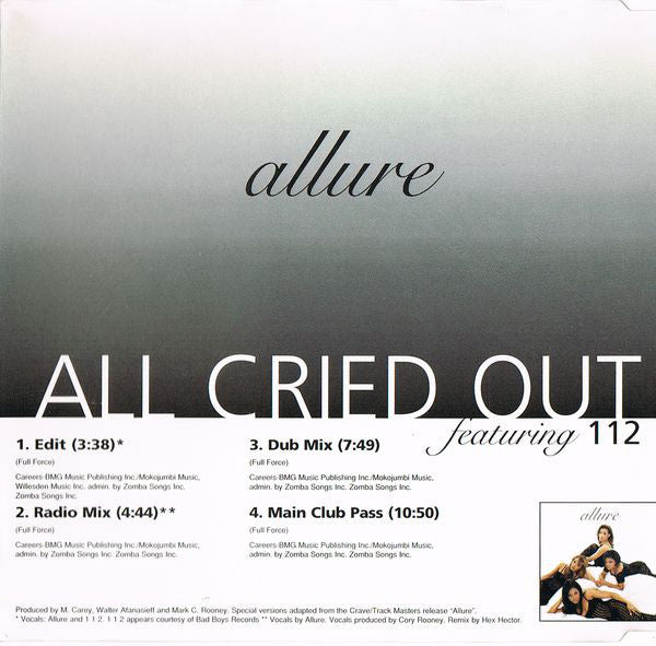 Allure (3) : All Cried Out (CD, Maxi)
