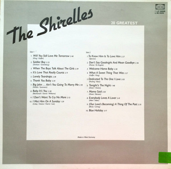 The Shirelles : 20 Greatest (LP, Comp)