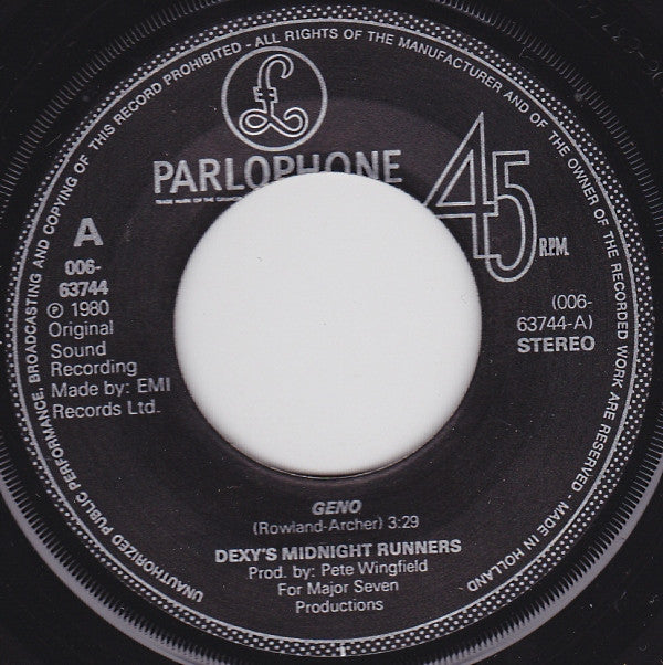 Dexys Midnight Runners : Geno (7", Single)