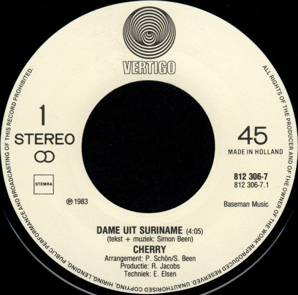 Cherry (31) : Dame Uit Suriname (7", Single)