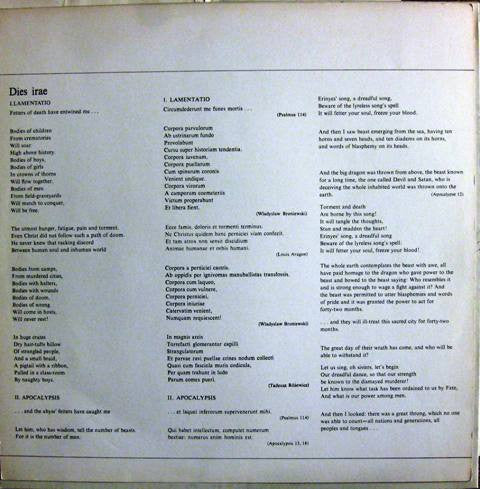 Krzysztof Penderecki : Dies Irae (Auschwitz Oratorium) (LP, Album)