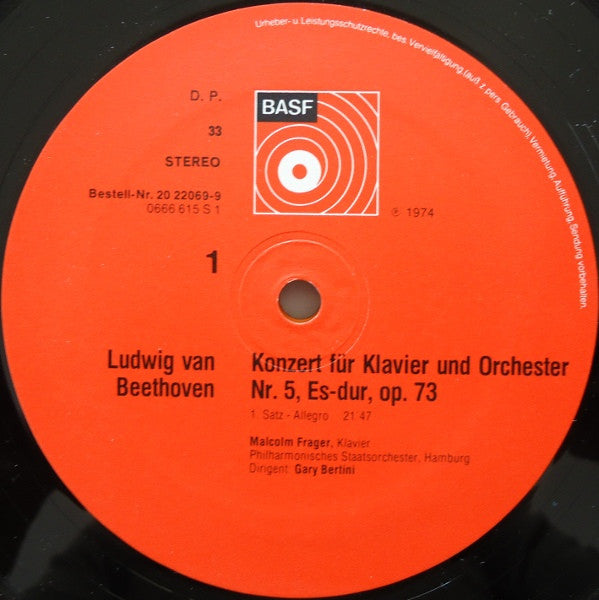 Ludwig van Beethoven – Malcolm Frager, Philharmonisches Staatsorchester Hamburg, Gary Bertini : Klavierkonzert Nr. 5, Es-dur, Op.73 (LP)