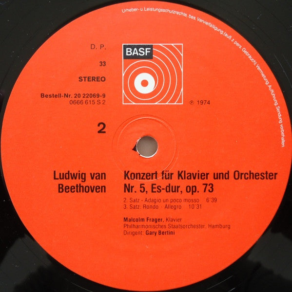 Ludwig van Beethoven – Malcolm Frager, Philharmonisches Staatsorchester Hamburg, Gary Bertini : Klavierkonzert Nr. 5, Es-dur, Op.73 (LP)