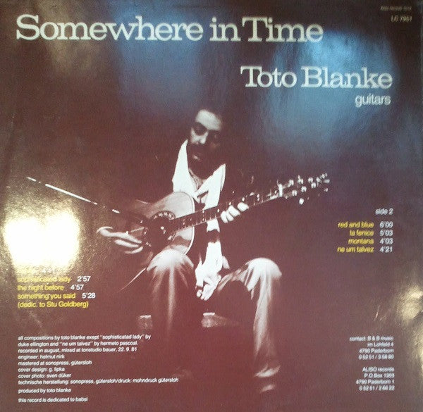 Toto Blanke : Somewhere In Time (LP, Album)