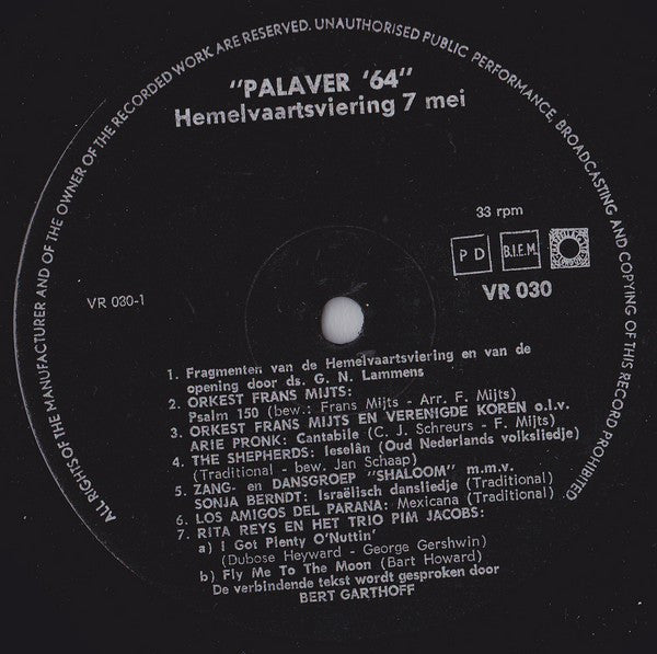 Various : Palaver '64 (LP, Album)