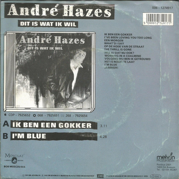 André Hazes : Ik Ben Een Gokker (7", Single)