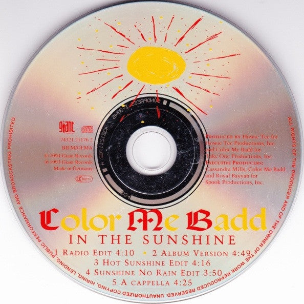 Color Me Badd : In The Sunshine (CD, Maxi)
