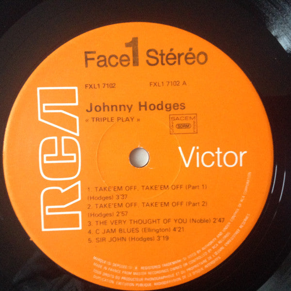 Johnny Hodges : Triple Play (LP, Album, RE, Gat)