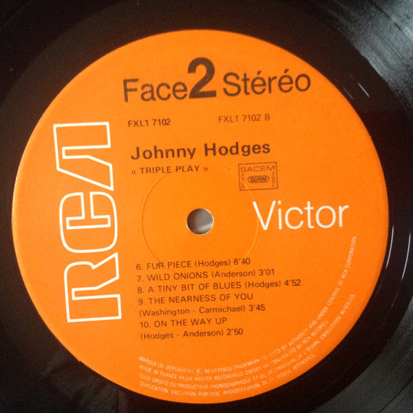 Johnny Hodges : Triple Play (LP, Album, RE, Gat)