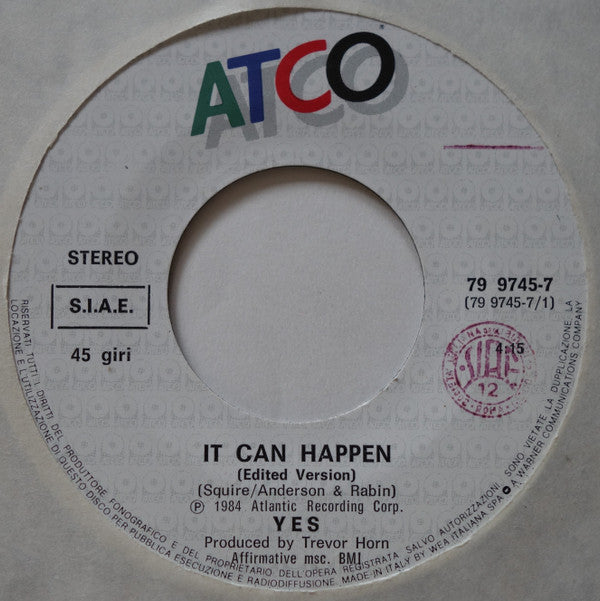 Yes : It Can Happen (7")