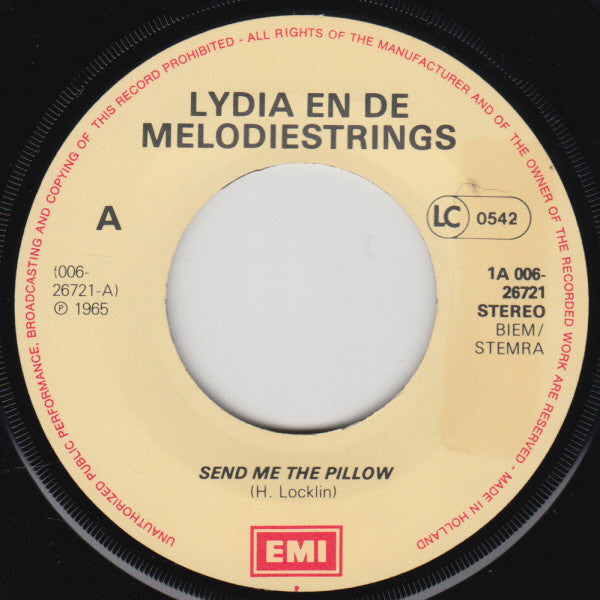 Lydia & Her Melody Strings : Send Me The Pillow / Heartbeat (7", Single)