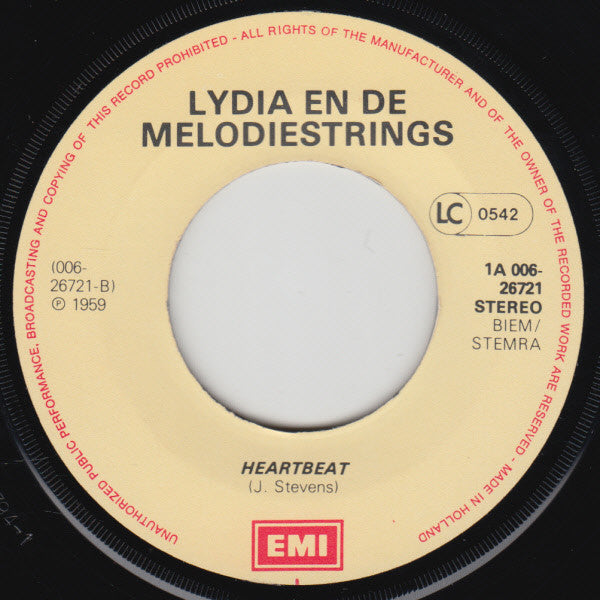 Lydia & Her Melody Strings : Send Me The Pillow / Heartbeat (7", Single)