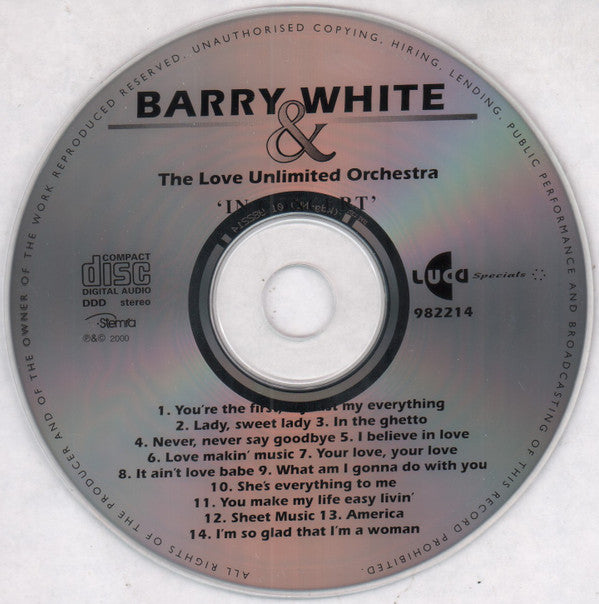 Barry White & Love Unlimited Orchestra : In Concert (CD, Comp)