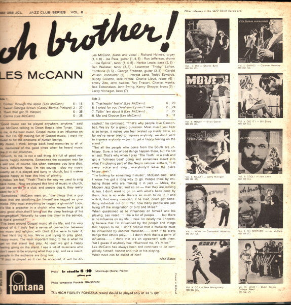 Les McCann : Oh Brother ! (LP, Comp, Mono)