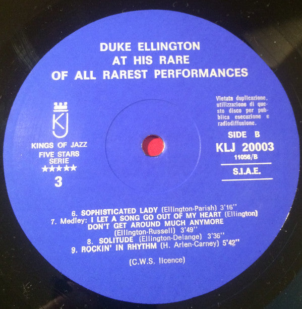 Duke Ellington : Here Is Duke Ellington At His Rare Of All Rarest Performances Vol. 1 (LP, Album, Mono)