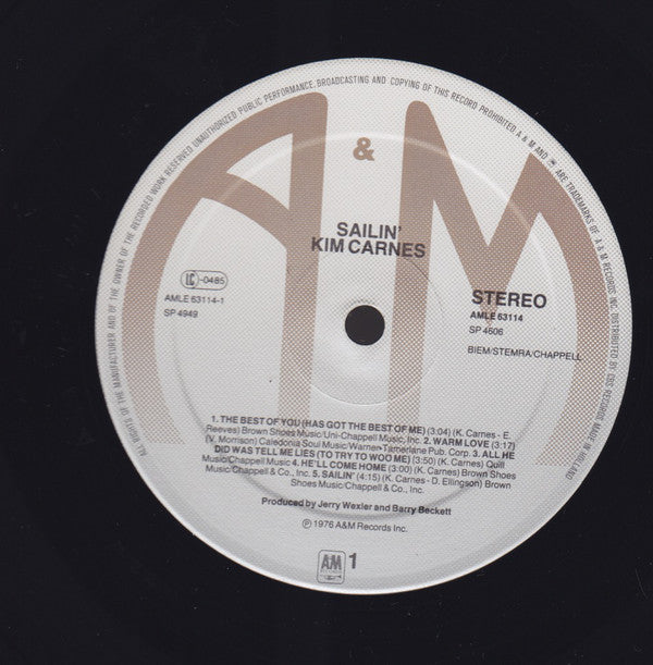 Kim Carnes : Sailin' (LP, Album)