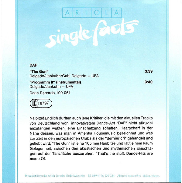 Deutsch Amerikanische Freundschaft : The Gun (7", Single)