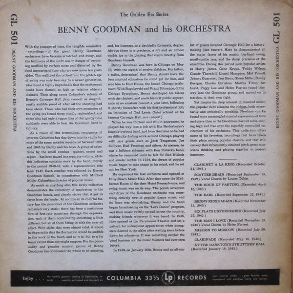 Benny Goodman And His Orchestra : The Golden Era Series Presents Benny Goodman And His Orchestra (LP, Comp, Mono)