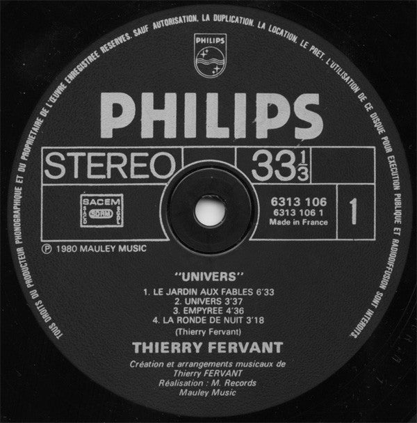Thierry Fervant : Univers (LP, Album)