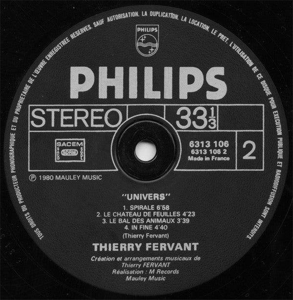 Thierry Fervant : Univers (LP, Album)