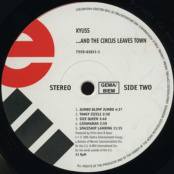 Kyuss : ...And The Circus Leaves Town (LP, Album, RE, RP, 180)