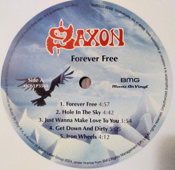 Saxon : Forever Free  (LP, Album, Ltd, Num, RE, RP, Whi)