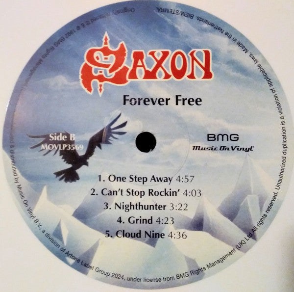 Saxon : Forever Free  (LP, Album, Ltd, Num, RE, RP, Whi)