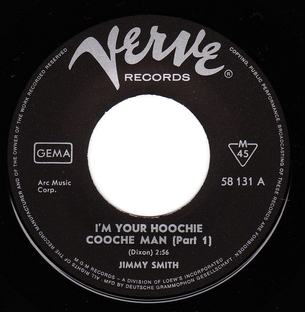 Jimmy Smith : I'm Your Hoochie Cooche Man (7", Mono)