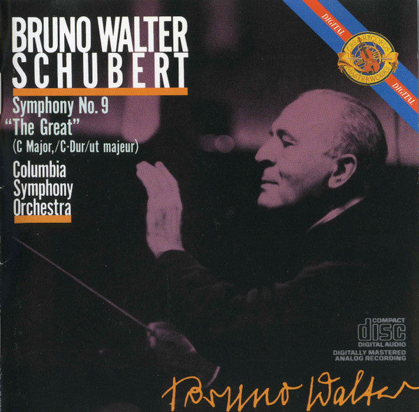 Franz Schubert, Bruno Walter, Columbia Symphony Orchestra : Symphony No. 9 "The Great" (C Major/C-dur/Ut Majeur) (CD, Album, RE)