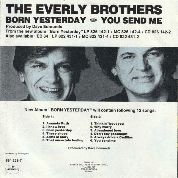Everly Brothers : Born Yesterday (7", Single)