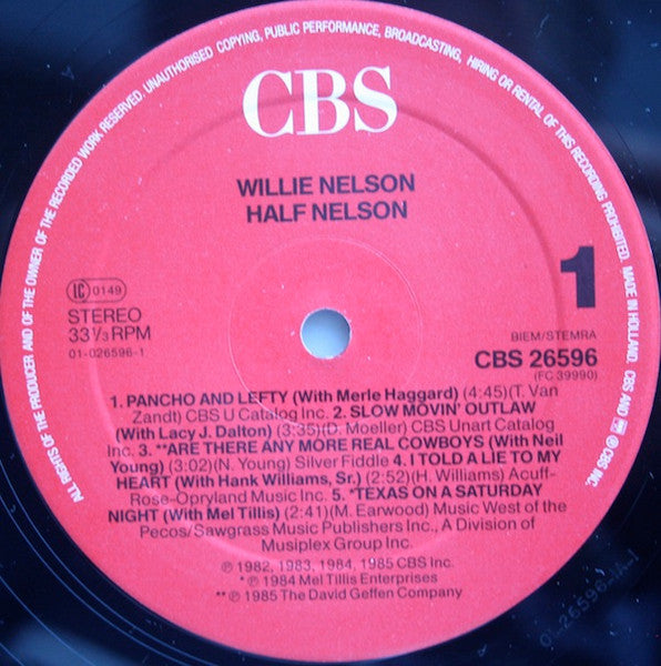 Willie Nelson : Half Nelson (LP, Album, Comp)