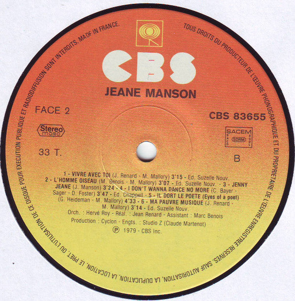 Jeane Manson : Fly To New York City (LP, Album)