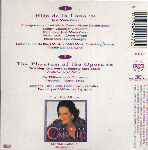 Montserrat Caballé : Hijo De La Luna (CD, Single)