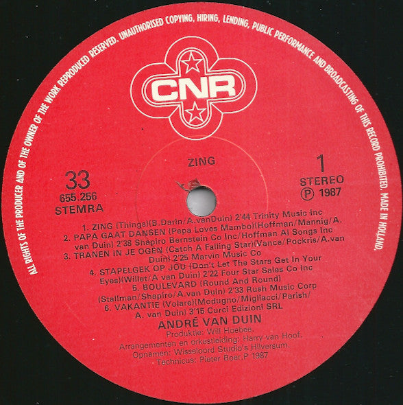 André van Duin : Zing (LP, Album)