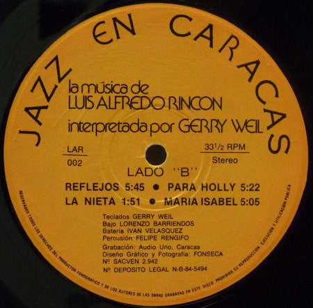 Gerry Weil : Jazz En Caracas (LP, Album)