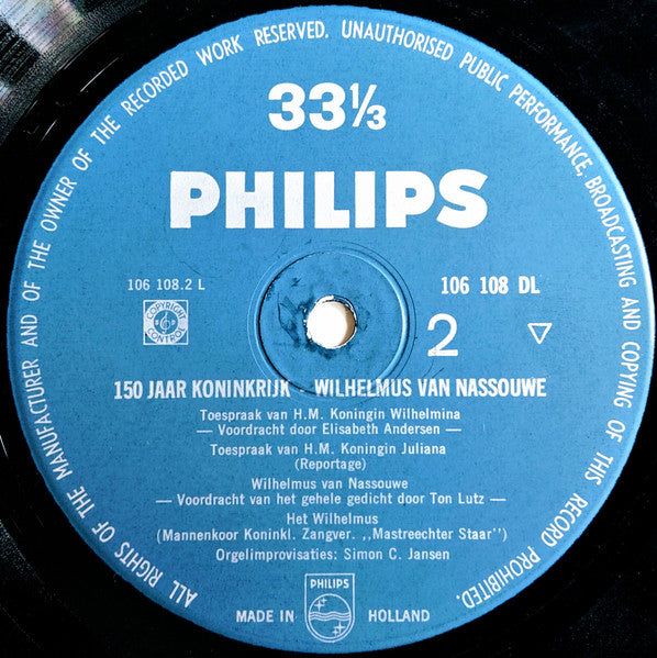 No Artist : 150 Jaar Koninkrijk - Wilhelmus Van Nassouwe (LP, Mono)