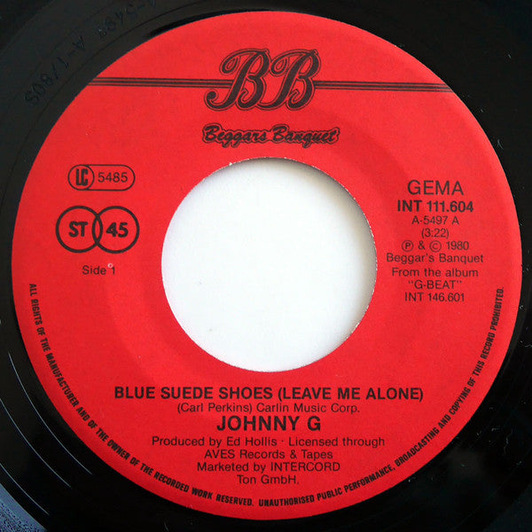 Johnny G : Blue Suede Shoes (7", Single)
