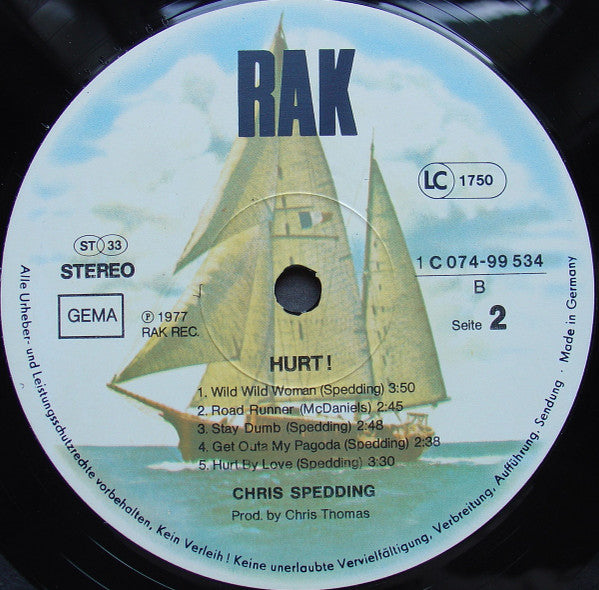 Chris Spedding : Hurt (LP, Album, RE)