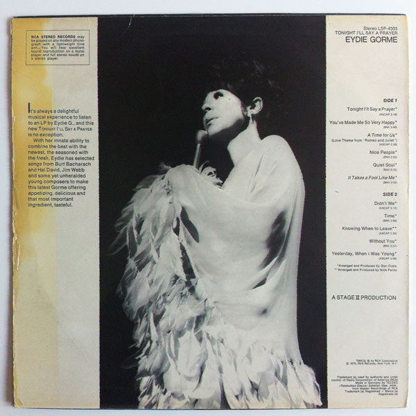 Eydie Gormé : Tonight I'll Say A Prayer (LP)