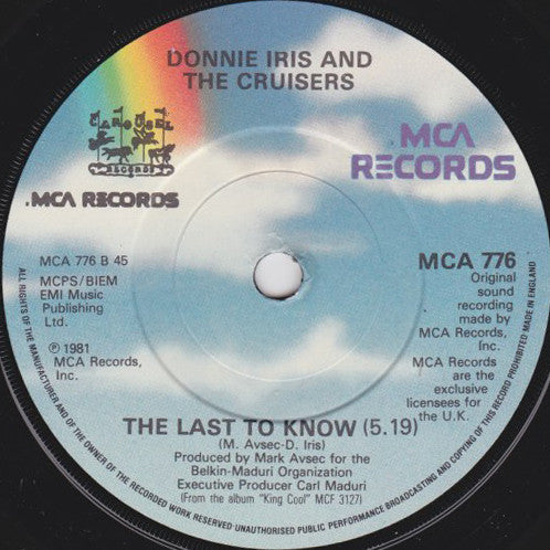 Donnie Iris And The Cruisers : My Girl (7", Single)