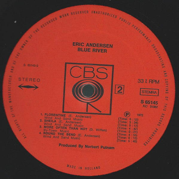 Eric Andersen (2) : Blue River (LP, Album)